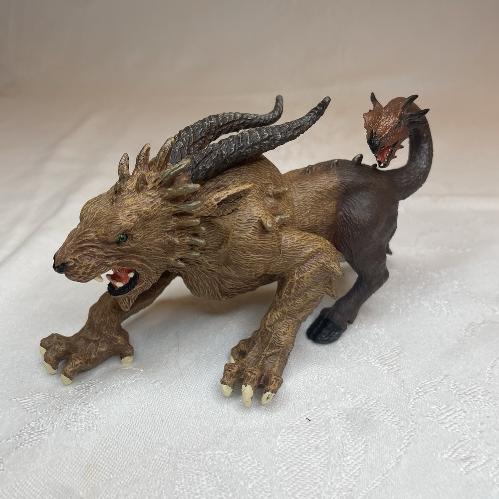 Papo Beast Chimera Two-Headed Dragon Horns Fantasy Nightmare Demon Mythical